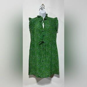 RUNGOLEE Green Floral Sleeveless Dress Size Medium